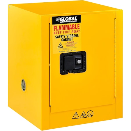 Global Industrial Flammable Cabinet, Manual Close Single Door, 4 Gallon, 17Wx18Dx22H 298670